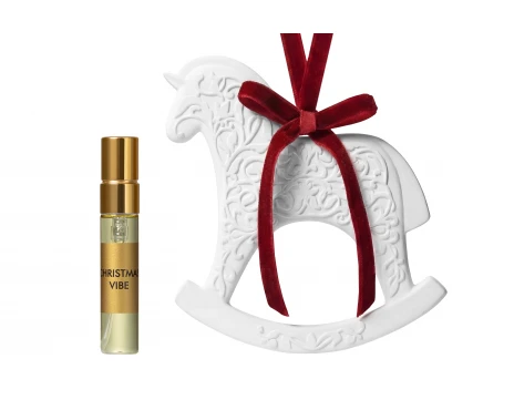 Саше Лошадка-Качалка с подвесом из фарфора CHRISTMAS VIBE